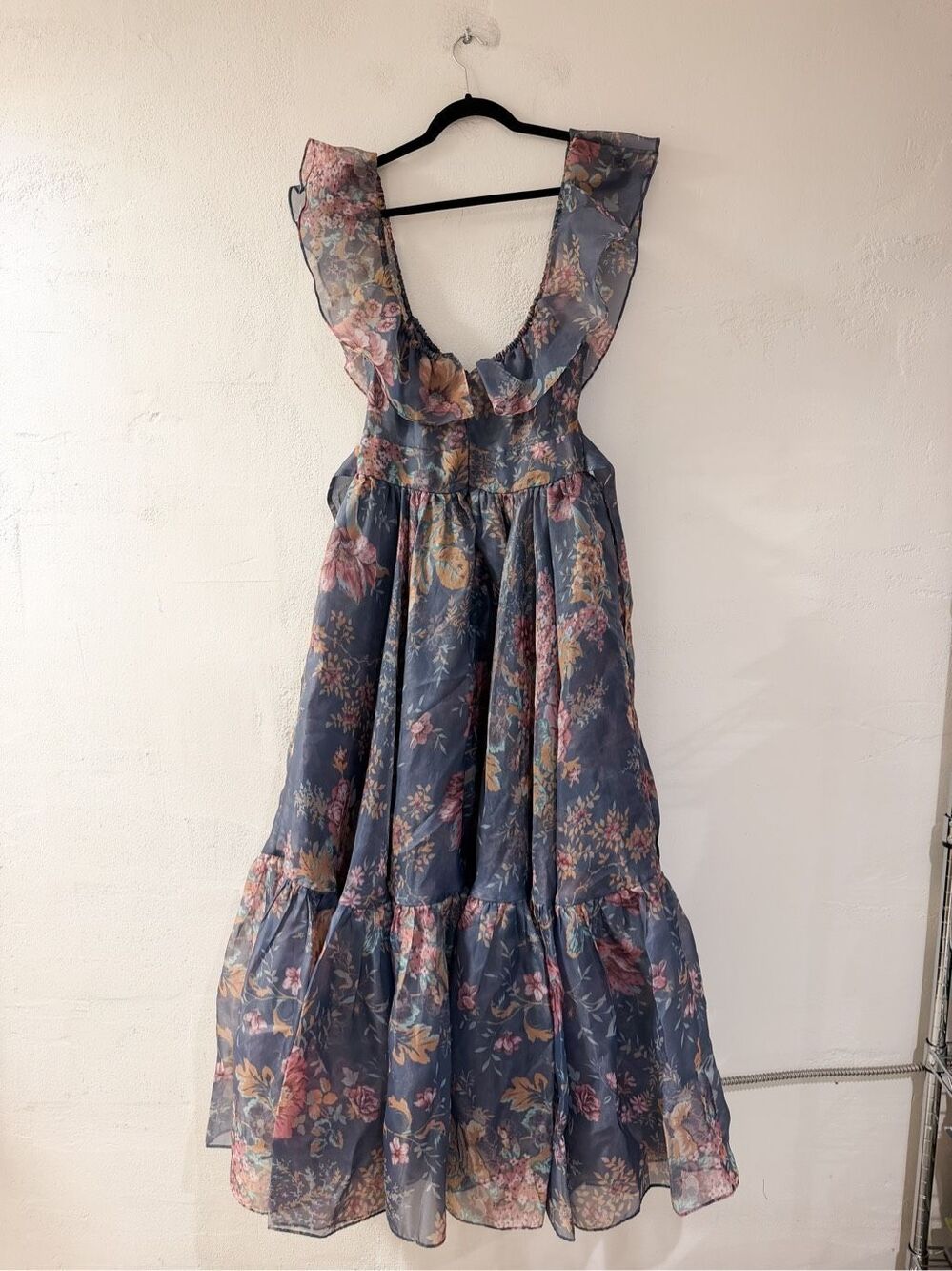 Selkie Romance Novel Gown in Blue Floral Large - Picture 3 of 10
